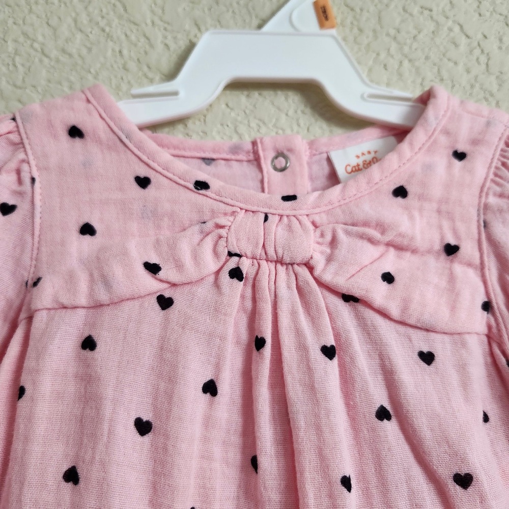 NEW Cat Jack Baby Girl Pink Heart Print Long Sleeve Dress & Bloomers Set 3-6M - Picture 13 of 16